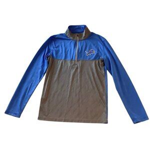 NFL Team Apparel TX3 Cool Detroit Lions Blue/Gray Long Sleeve Shirt Size S